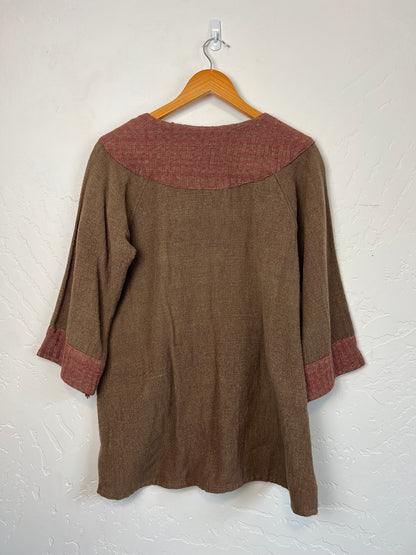 Tribe Hand Woven Cotton Wrap Jacket - S