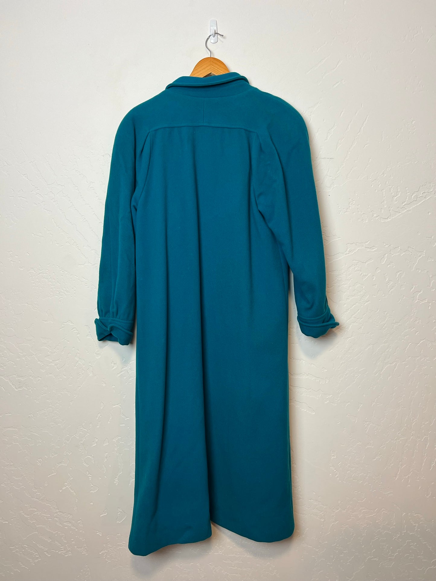L'Image by Irving Posluns Teal Wool Overcoat - M