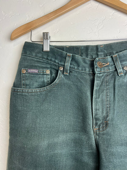 Riders Faded Green High-Waist Denim - 30
