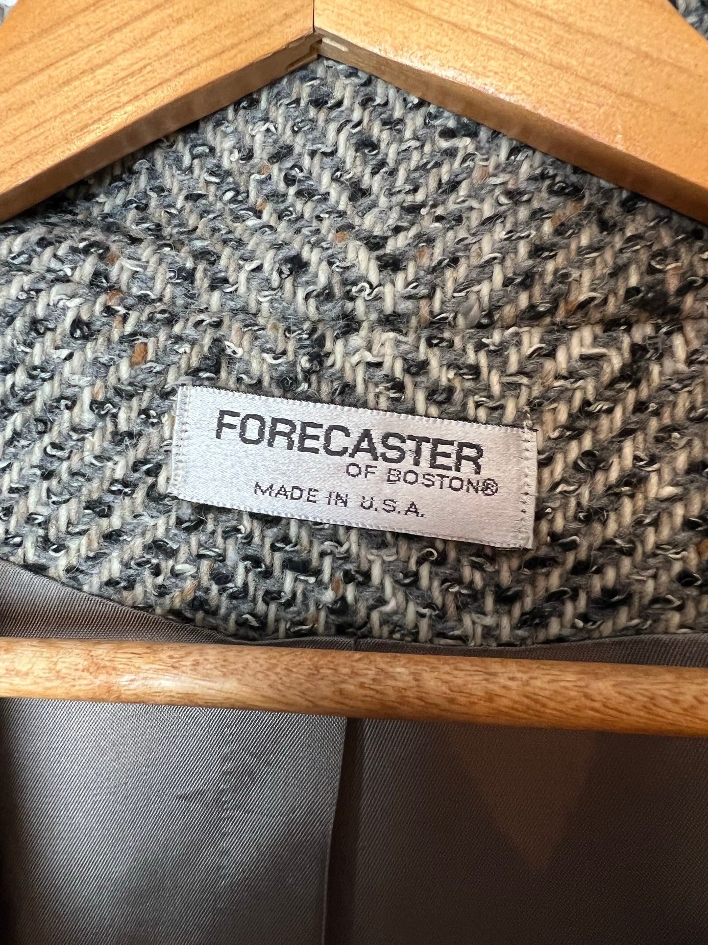Forecaster of Boston Grey Herringbone Tweed Coat - Size 12