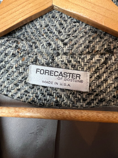 Forecaster of Boston Grey Herringbone Tweed Coat - Size 12