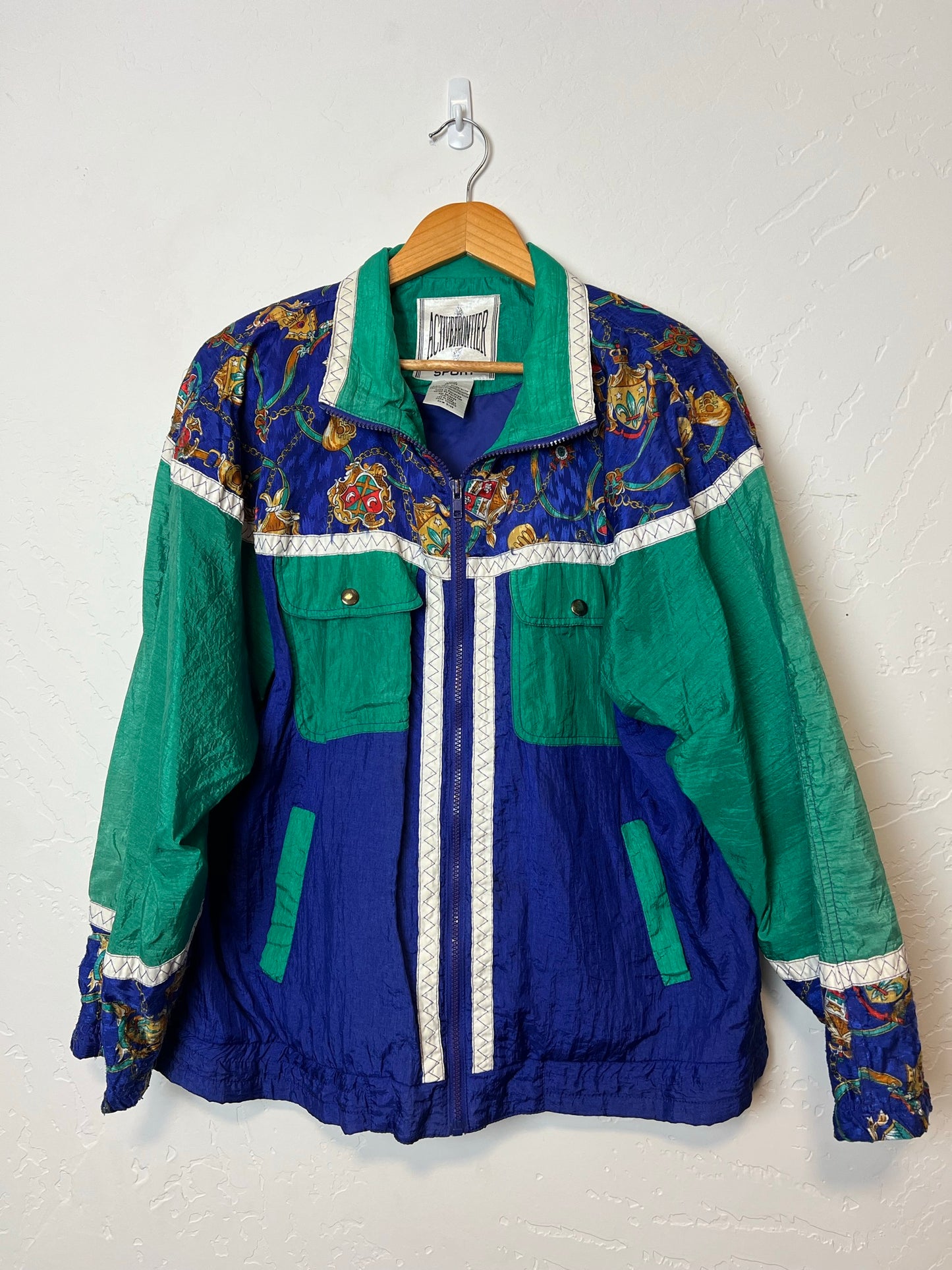 Active Frontier Baroque Print Colorblock Windbreaker - Size L