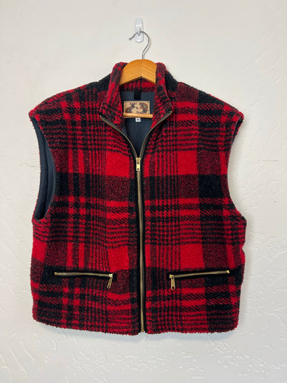 Topo & Rosie's Buffalo Plaid Fleece Vest - L