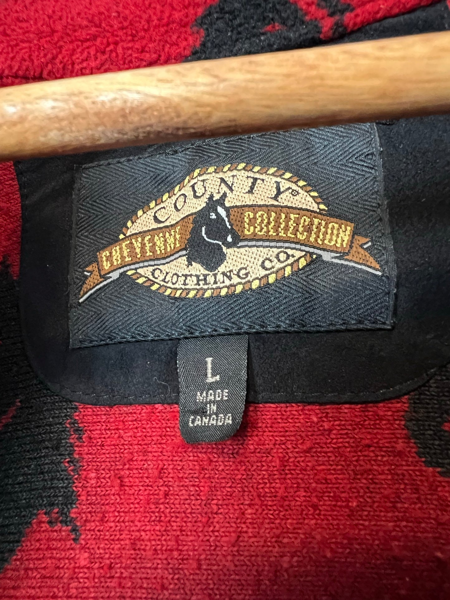 County Clothing Co. Red & Black Duck Print Fleece Jacket - Size L