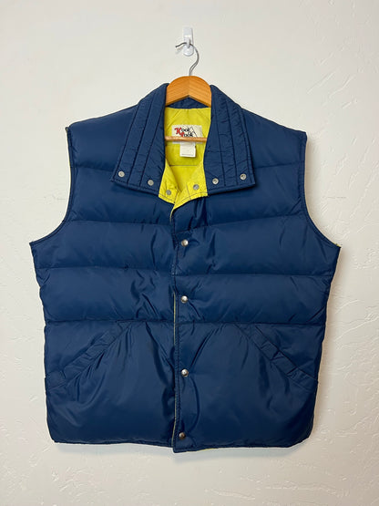 Kool Look Navy Quilted Puffer Vest with Yellow Lining - Size XL